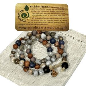Seed the Difference Triple Wrap Handmade Seed Bead Bracelet